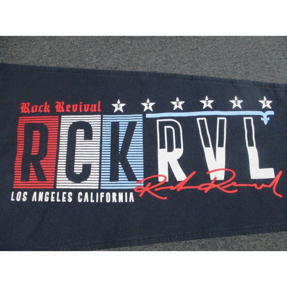 Rock‎ Revival T Shirt Mens Medium Gray Blue Short Sleeve Los Angeles CA USA Logo - Picture 2 of 9